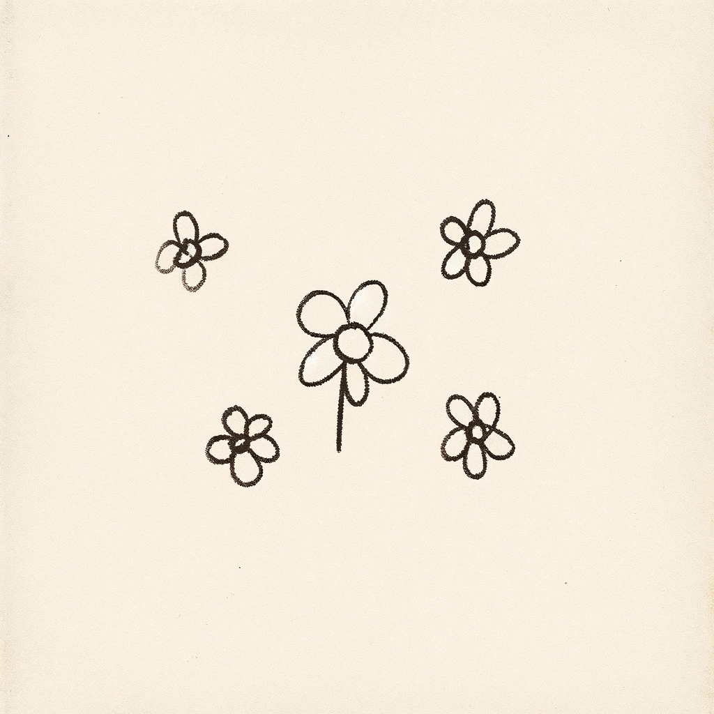 40 Creative Drawing Ideas for When You're Bored 24 Simple flowers with a circle for the center and petals around