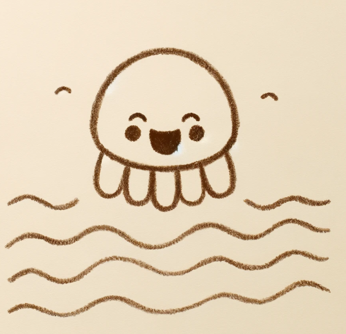40 Creative Drawing Ideas for When You're Bored 16 A giggling jellyfish floating in the sea