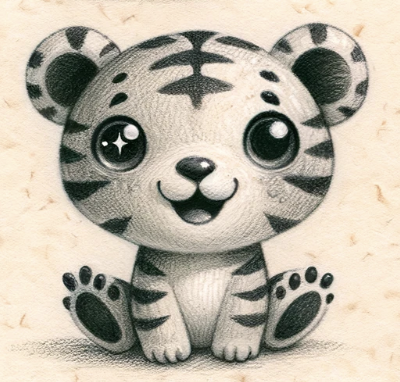 63 Easy Drawing Ideas for Beginner Artists To Draw In Pencil 55 cute drawing of a tiger