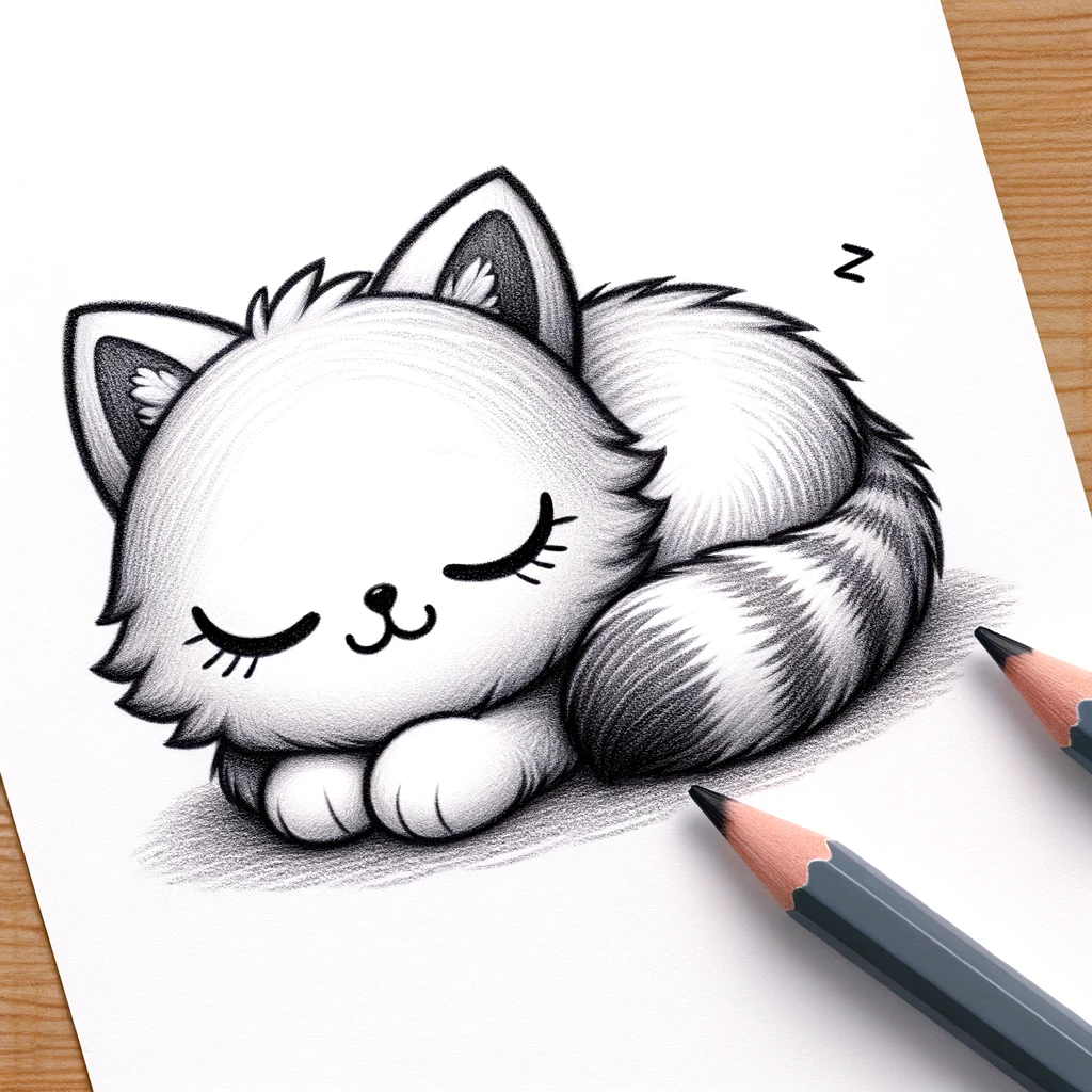 Top Stuff to Sketch, 38 Ideas To Draw In Your Sketchbook 18 cute sleeping cat drawing