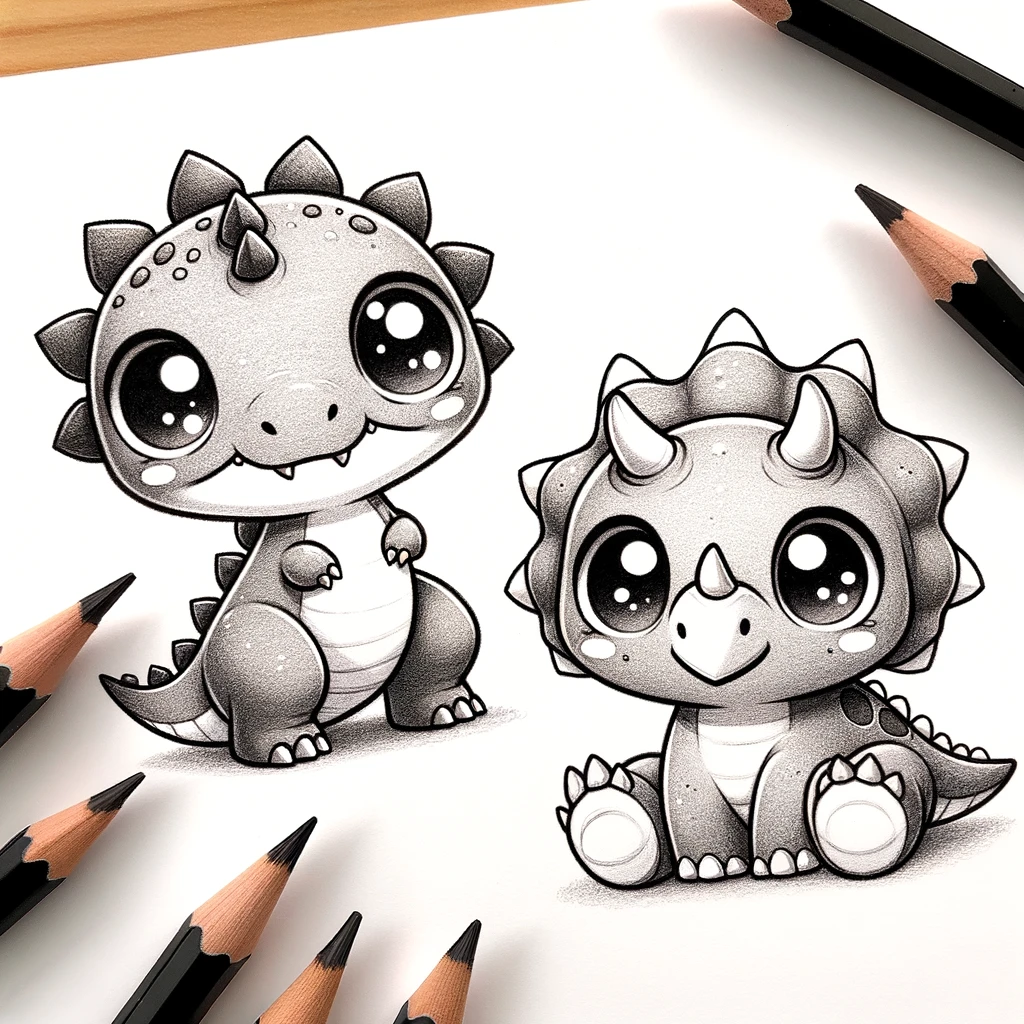 Top Stuff to Sketch, 38 Ideas To Draw In Your Sketchbook 26 cute kawaii dinosaurs drawing