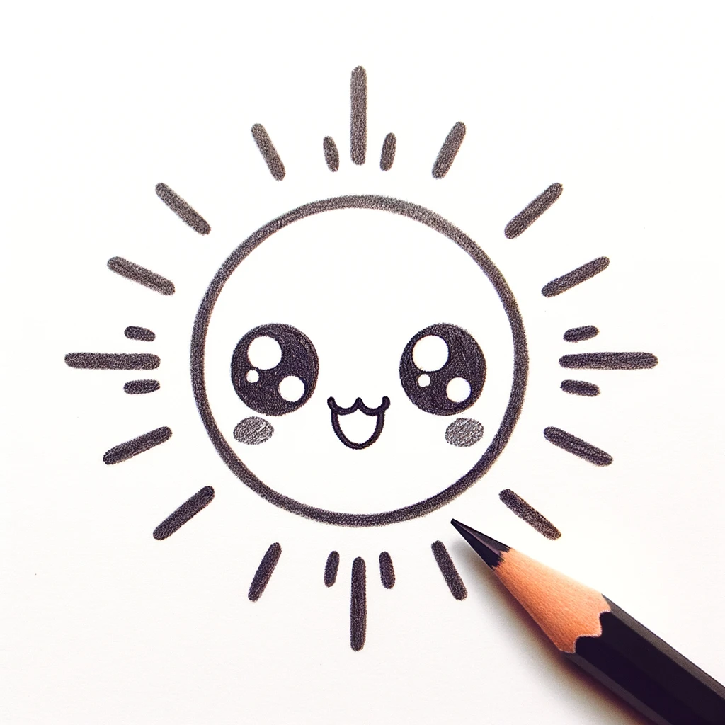 Top Stuff to Sketch, 38 Ideas To Draw In Your Sketchbook 4 kawaii sun sketch in pencil