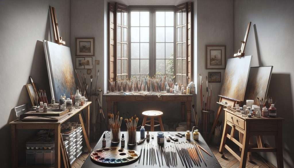 Wet-on-Wet Oil Painting Tips: Master The alla Prima Technique 3 setting up your workspace for wet on wet oil painting