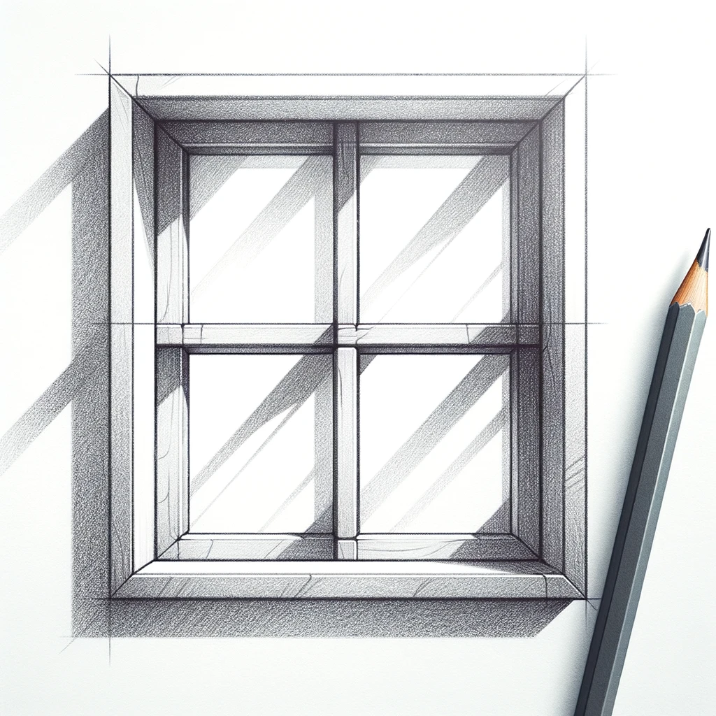 Top Stuff to Sketch, 38 Ideas To Draw In Your Sketchbook 7 Square Window pencil drawing