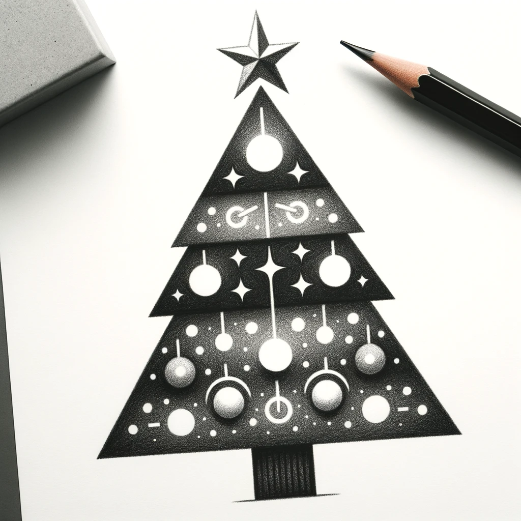 Top Stuff to Sketch, 38 Ideas To Draw In Your Sketchbook 12 triangular christmas tree