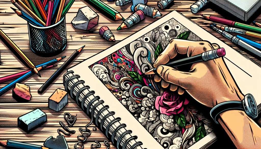 Boost Your Art Skills: Top 30 Day Drawing Challenge Ideas 3 What is an art challenge, person drawing in a sketchbook