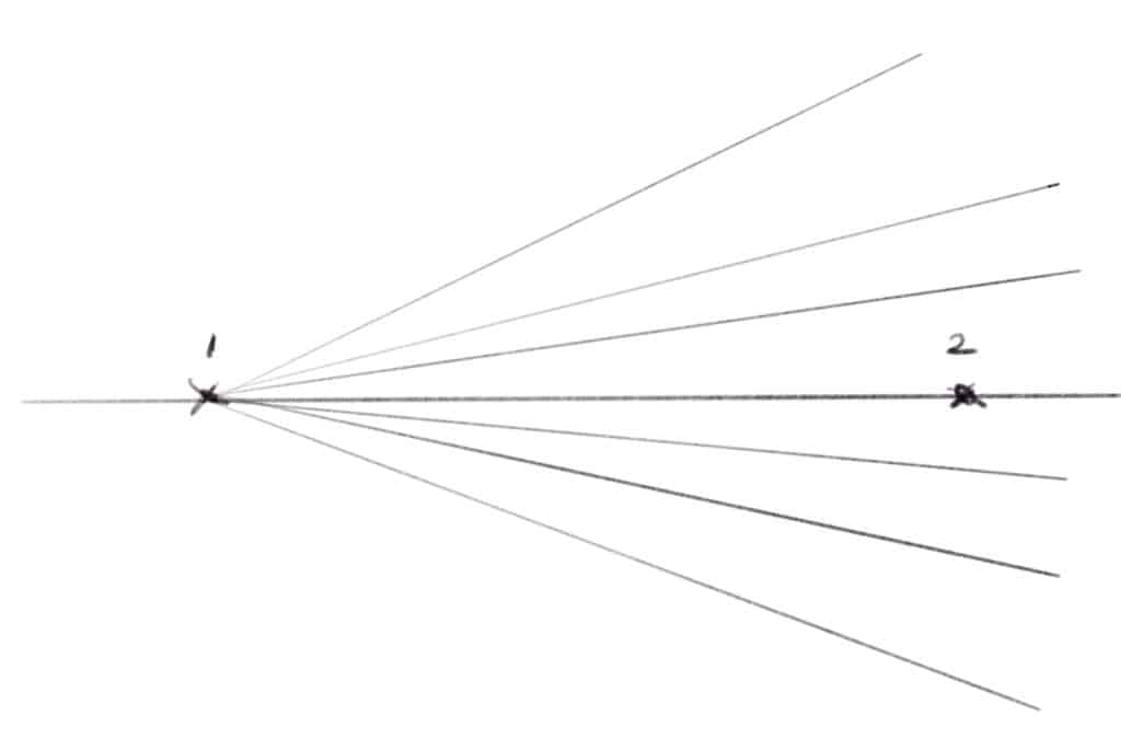Mastering 2 Point Perspective Drawing: Easy To Draw Ideas 2 Then draw some orthogonal lines from one vanishing point.