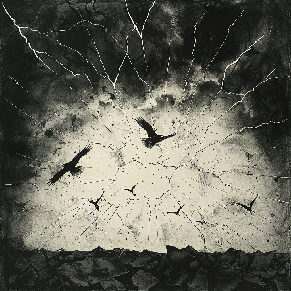 52 Healing Broken Drawing Ideas to Mend a Heart 31 A Cracked Open Sky With Strange Lights Pouring Out