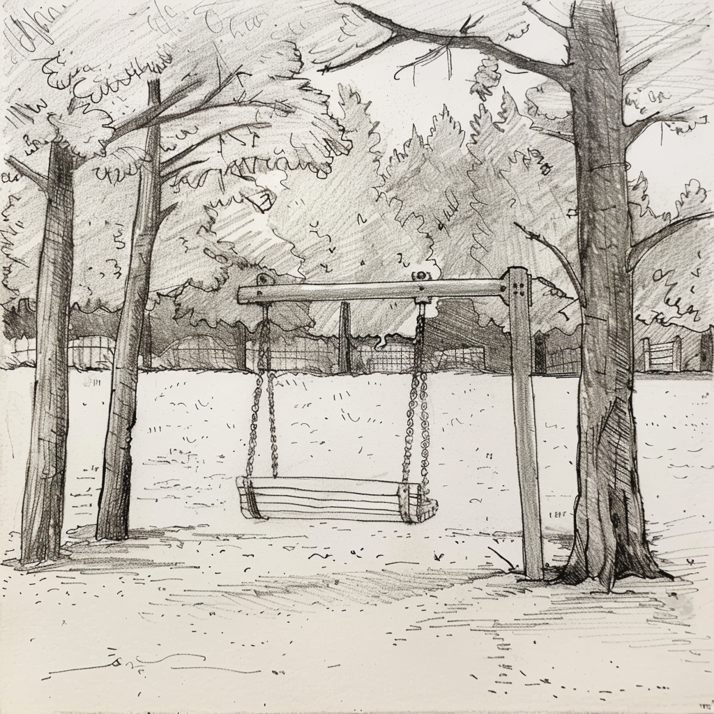 52 Healing Broken Drawing Ideas to Mend a Heart 34 A Deserted Playground With a Broken Swing