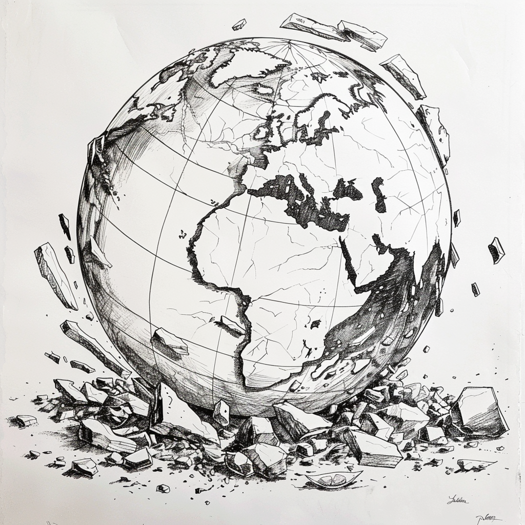 52 Healing Broken Drawing Ideas to Mend a Heart 36 A Shattered Glass Globe of the World