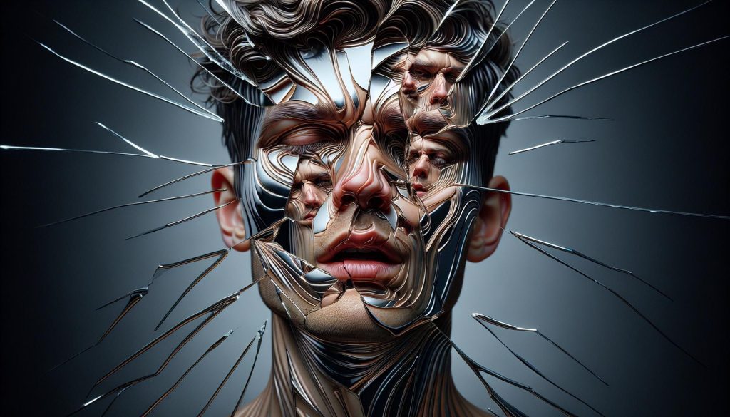 52 Healing Broken Drawing Ideas to Mend a Heart 24 A Shattered Mirror Reflecting a Distorted Self-Portrait