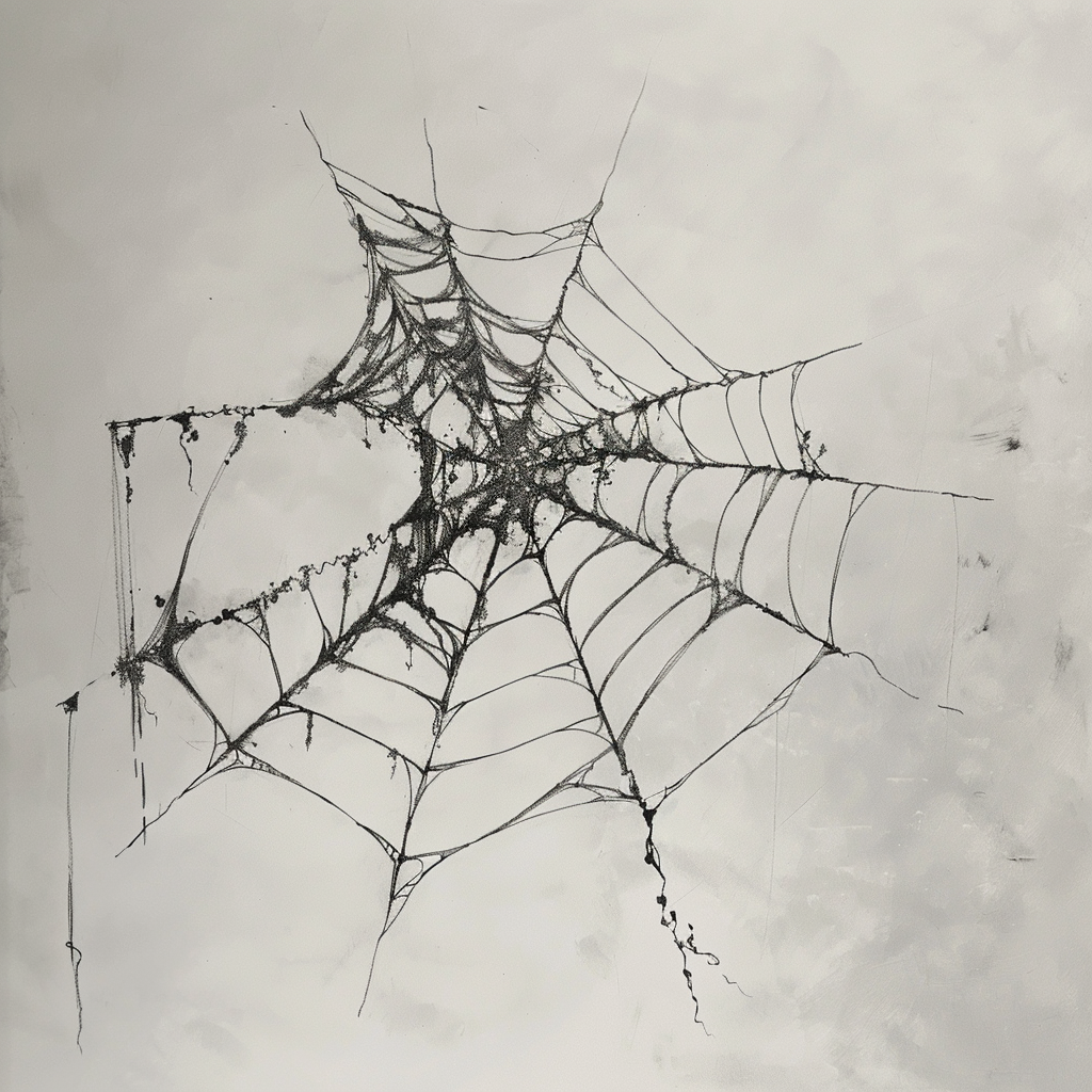 52 Healing Broken Drawing Ideas to Mend a Heart 45 A Spider Web Torn by the Wind