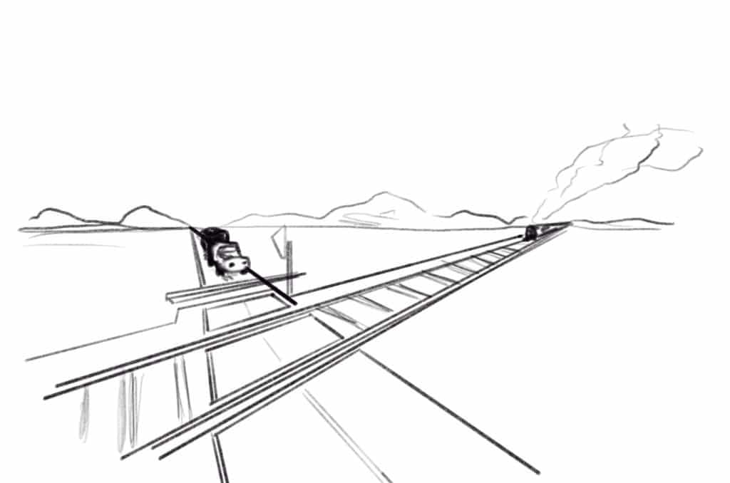 Mastering 2 Point Perspective Drawing: Easy To Draw Ideas 8 classic railroad 2 point perspective