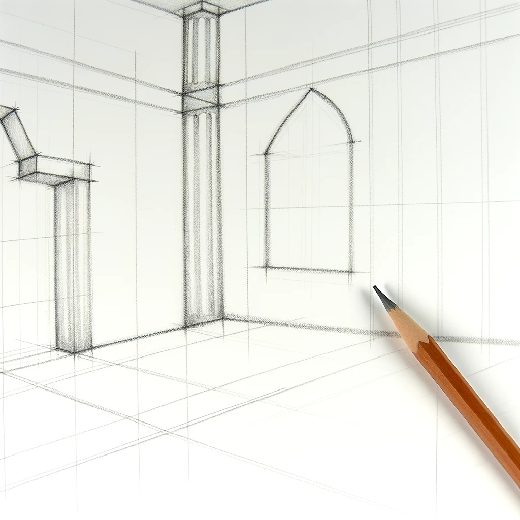 Mastering 2 Point Perspective Drawing: Easy To Draw Ideas 15 architectural elements using two point perspective