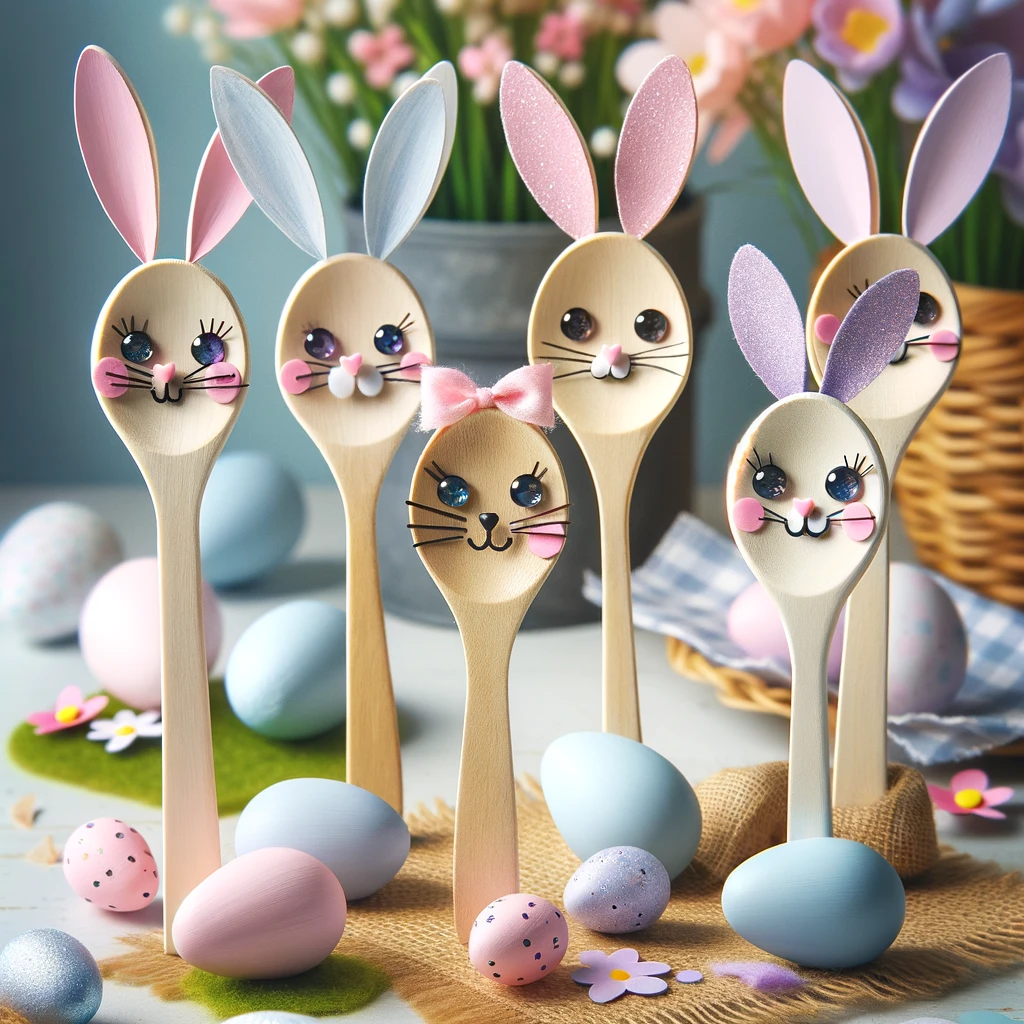 21 Easy Easter Art Projects for Kids: Boost Creativity & Make Memories 9 Spoon bunnies. Wooden and plastic spoons, paint them, and add bunny features