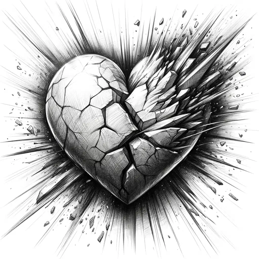 52 Healing Broken Drawing Ideas to Mend a Heart 2 crushed heart drawing