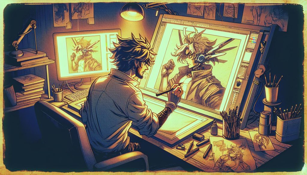 Is Fan Art Legal? Creating Without Copyright Infringement 2 man drawing copright cartoon image for fair use