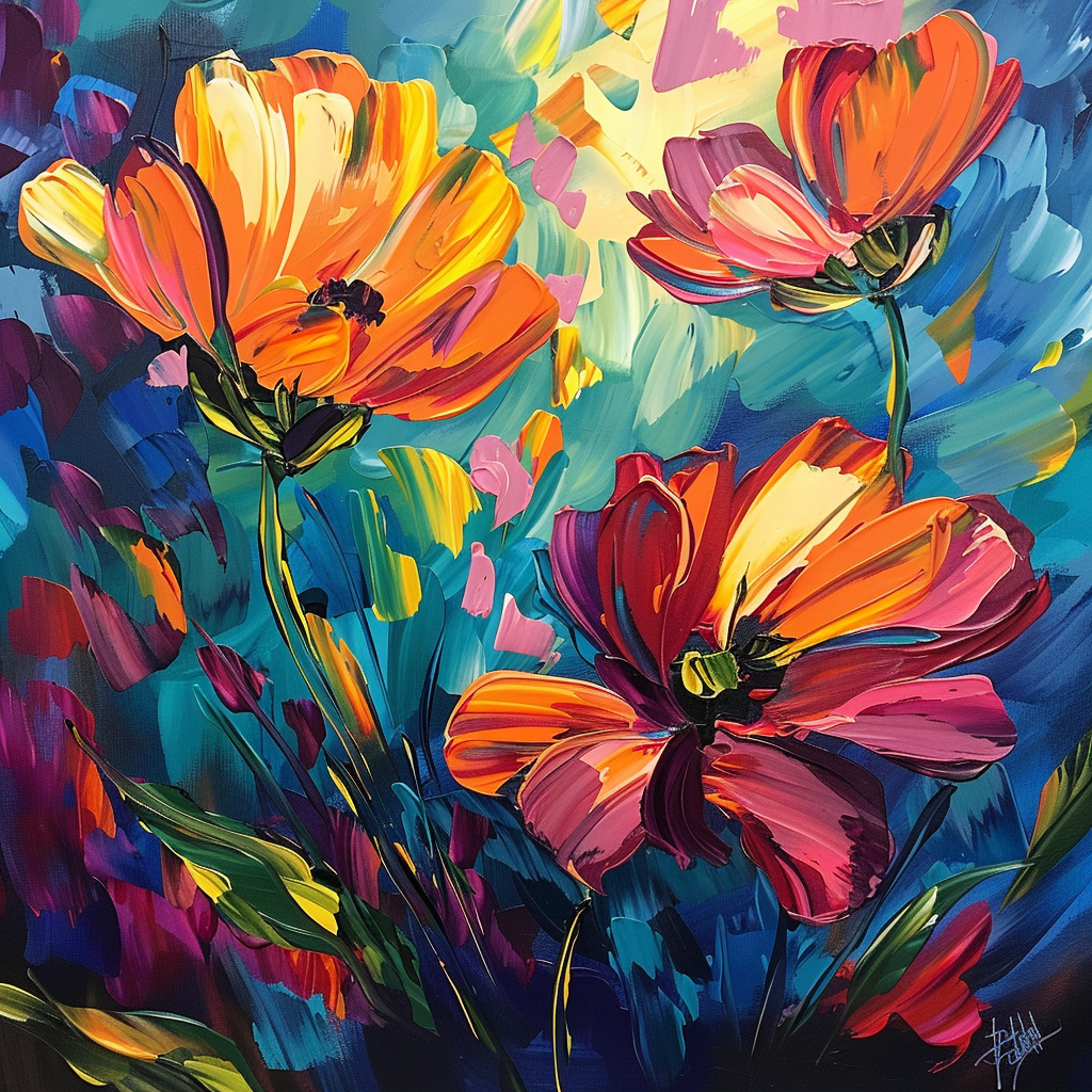 8 Depression Painting Ideas for Emotional Relief 5 painting of bright bold flowers