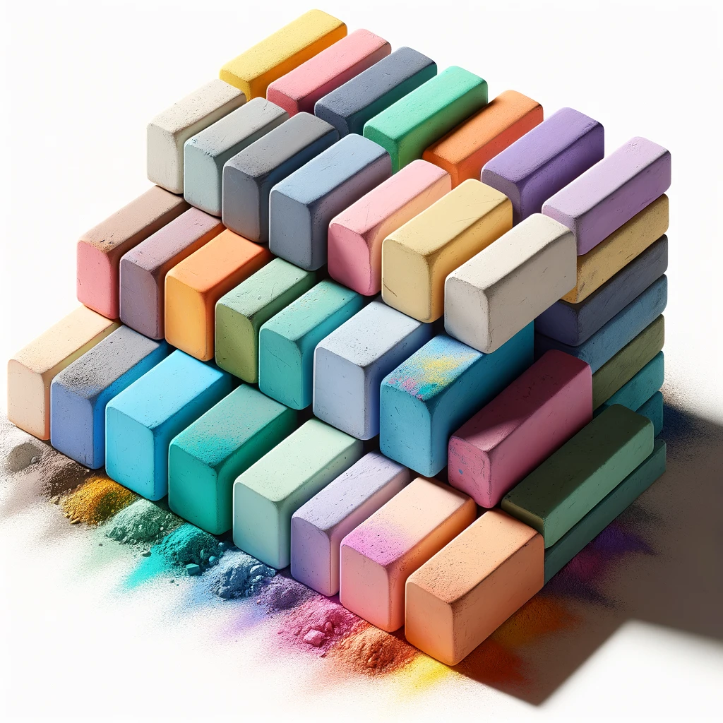 soft pastels stacked on top of each other