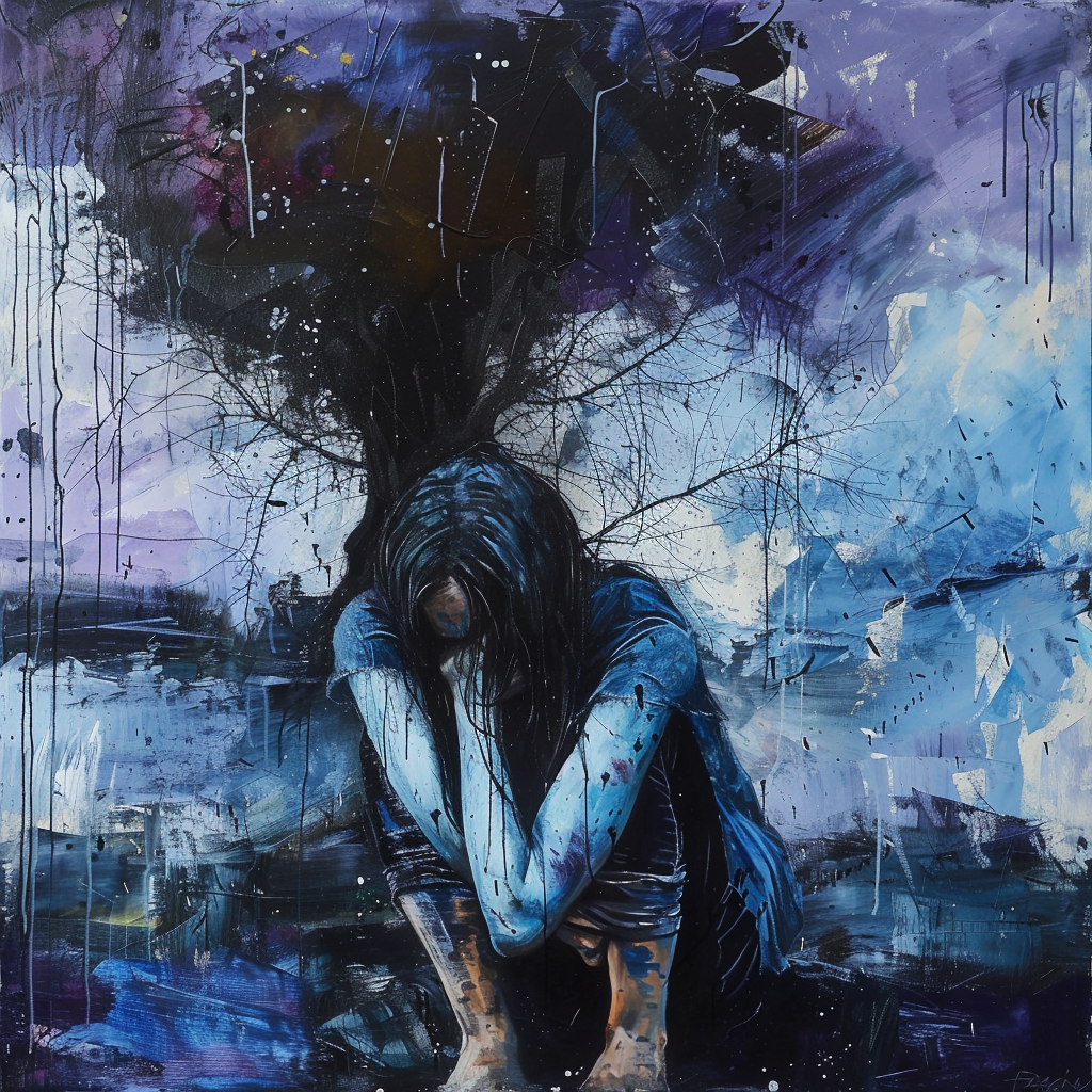 8 Depression Painting Ideas for Emotional Relief 11 illustrating depression through painting