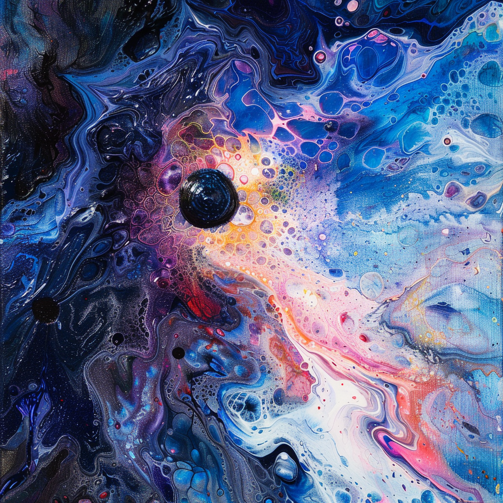 15 Easy Y2K Painting Ideas That Wow: Get Creative 5 Using acrylic pour techniques, this y2k painting idea merges the fears of everything being mixed up and having no control over where the new millennium would take us.