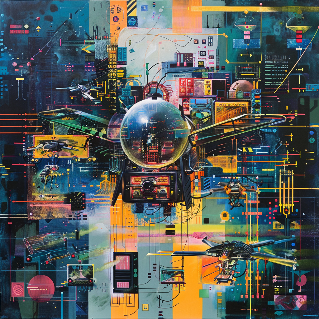 15 Easy Y2K Painting Ideas That Wow: Get Creative 8 We also saw drone tech advance during this time. This is the first of 2 drone focused artworks. Who knew that in 20 years we would actually wage war with drones rather than just spy on people.