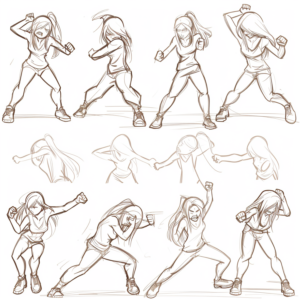 Ultimate 51 Reference Images Of Female Poses for Artists 50 Female Angry Poses Anime Action 3