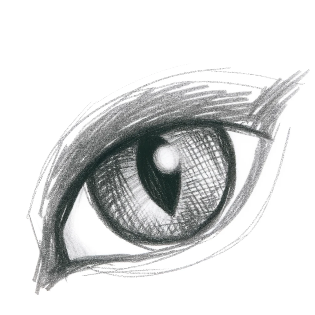 27 Cool Drawing Ideas of Eyes: From Realistic to Anime 13 an animal eye drawing Reflecting various species; textured iris. Suitable for wildlife art.