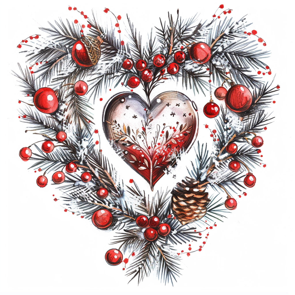 Easy Love Drawing Ideas: From Hearts to Romantic Arts 18 Christmas themed love drawing