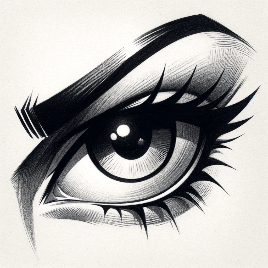 27 Cool Drawing Ideas of Eyes: From Realistic to Anime 19 a comic book style eye with Dynamic, with strong inking and shading. Ideal for American comic book art.