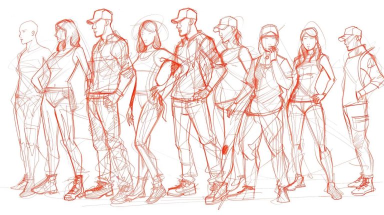 different base poses for group drawings