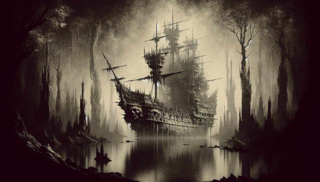 Over 500 Drawing Ideas & Inspiration To Unlock Your Dark Art 40 ghost ship to show dark drawing techniques