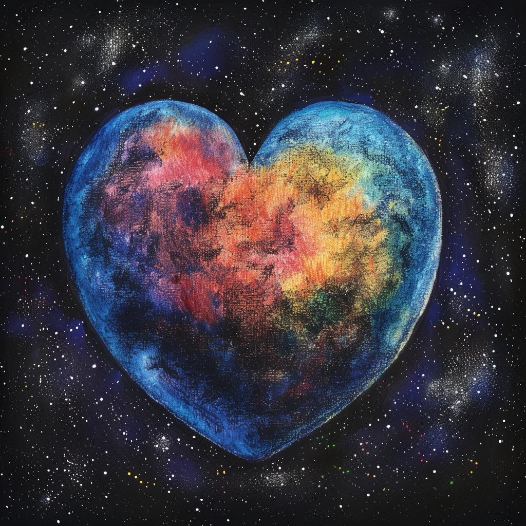 Easy Love Drawing Ideas: From Hearts to Romantic Arts 21 heart shaped planet in space