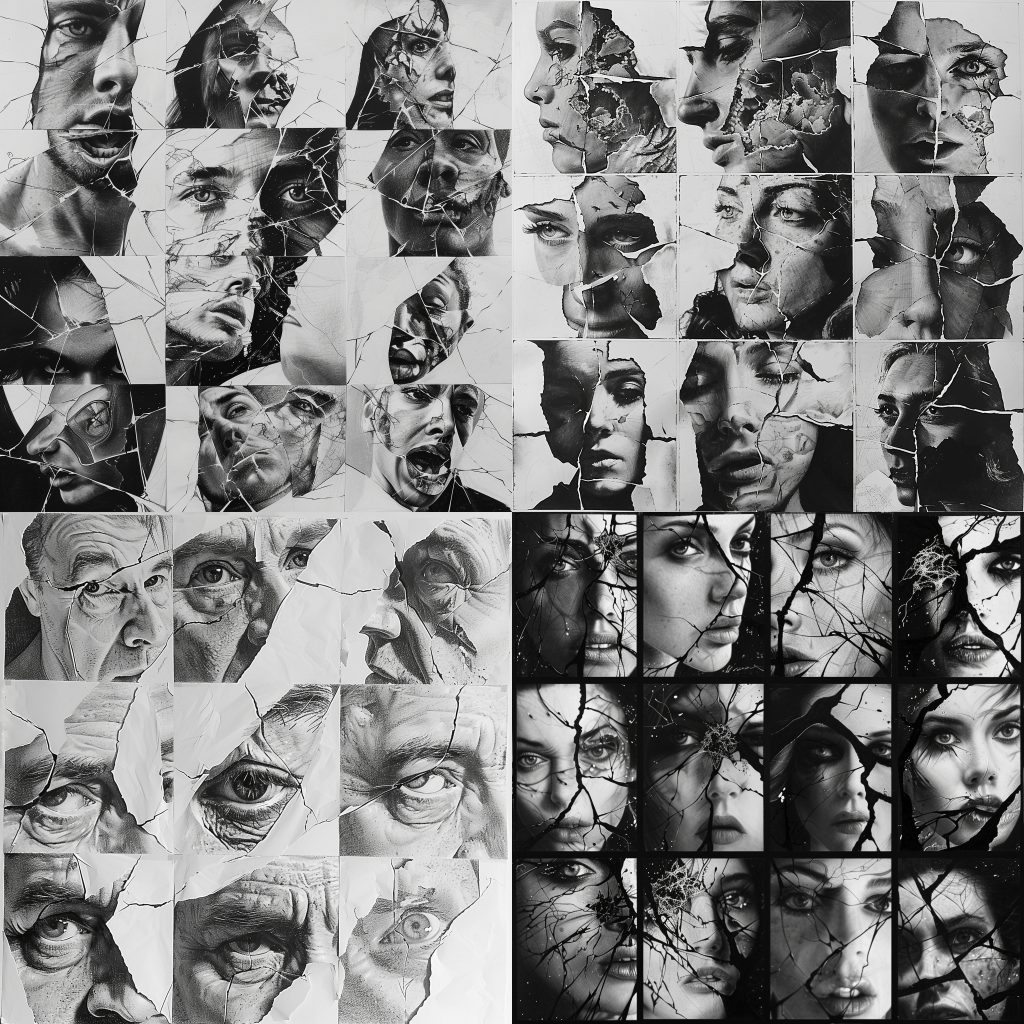 Over 500 Drawing Ideas & Inspiration To Unlock Your Dark Art 14 Portraits fractured by inner turmoil.