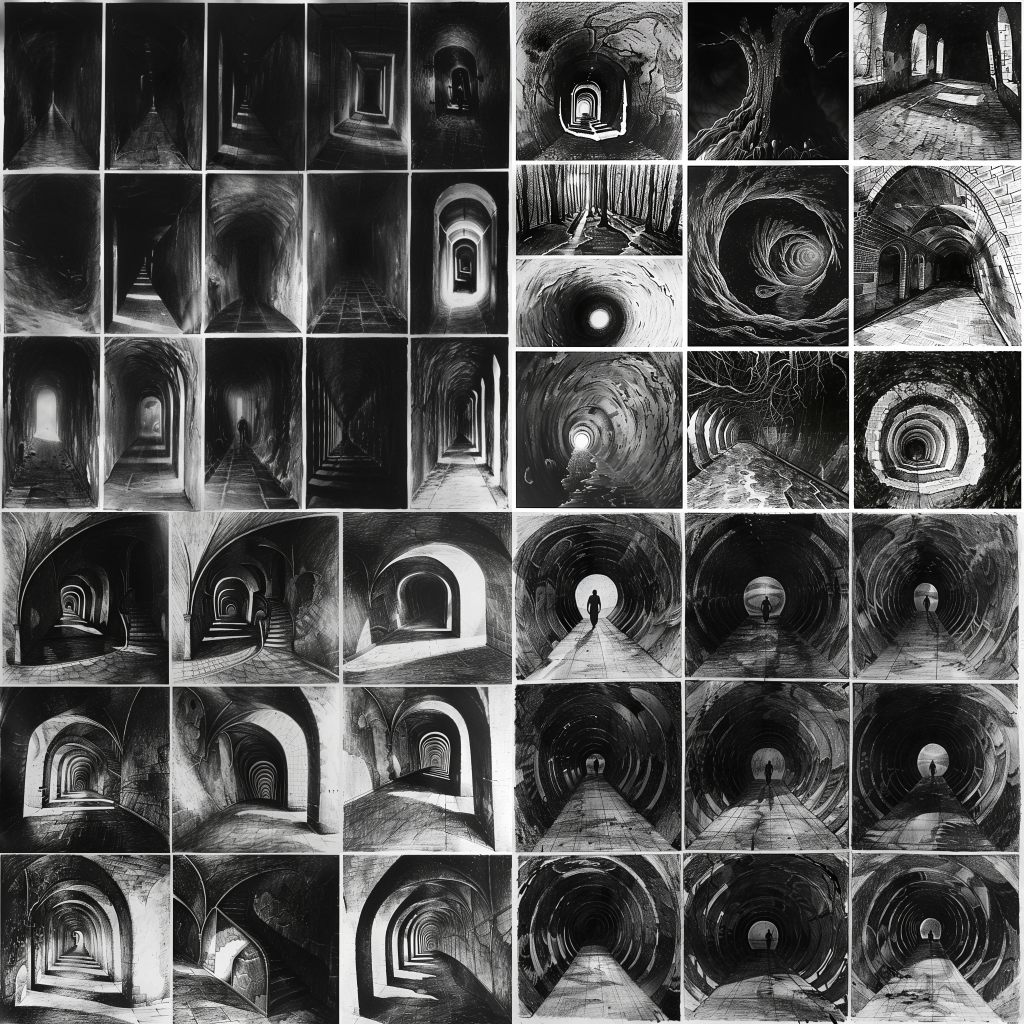 Over 500 Drawing Ideas & Inspiration To Unlock Your Dark Art 22 Dark, twisted corridors that seem to stretch infinitely, suggesting an unseen pursuer.
