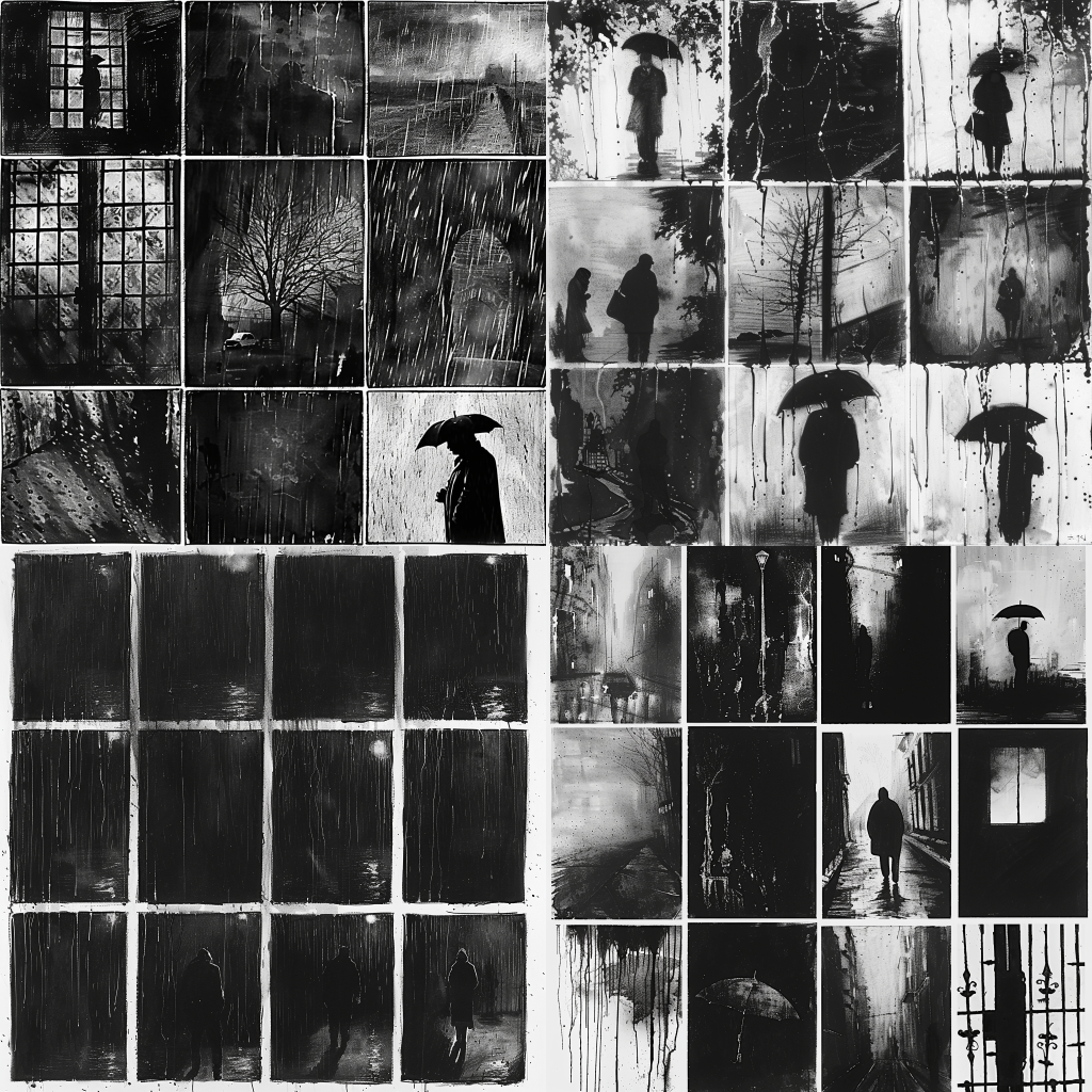 Over 500 Drawing Ideas & Inspiration To Unlock Your Dark Art 23 Rain-soaked windows obscuring solitary figures.