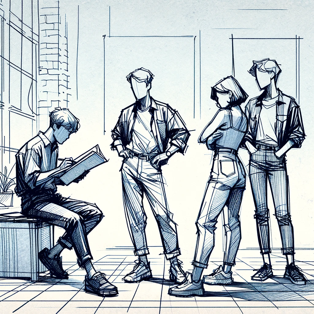 Master Dynamic Poses: Group Drawing Base Tips and References 13 group drawing base poses reference image 2