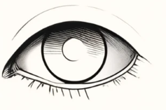 27 Cool Drawing Ideas of Eyes: From Realistic to Anime 33 drawing an eye Step 2 - Then, draw a curved line for the eyelid.