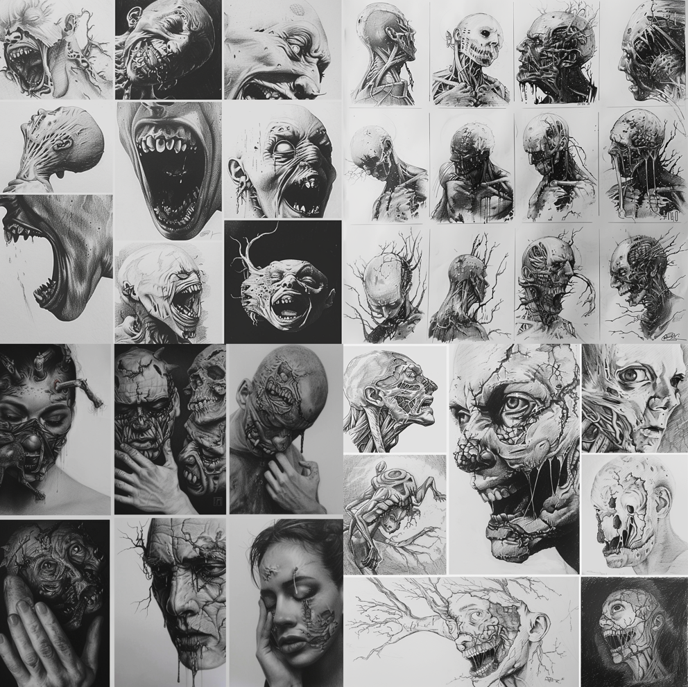 Over 500 Drawing Ideas & Inspiration To Unlock Your Dark Art 8 Body horror transformations, blending human with nightmare.