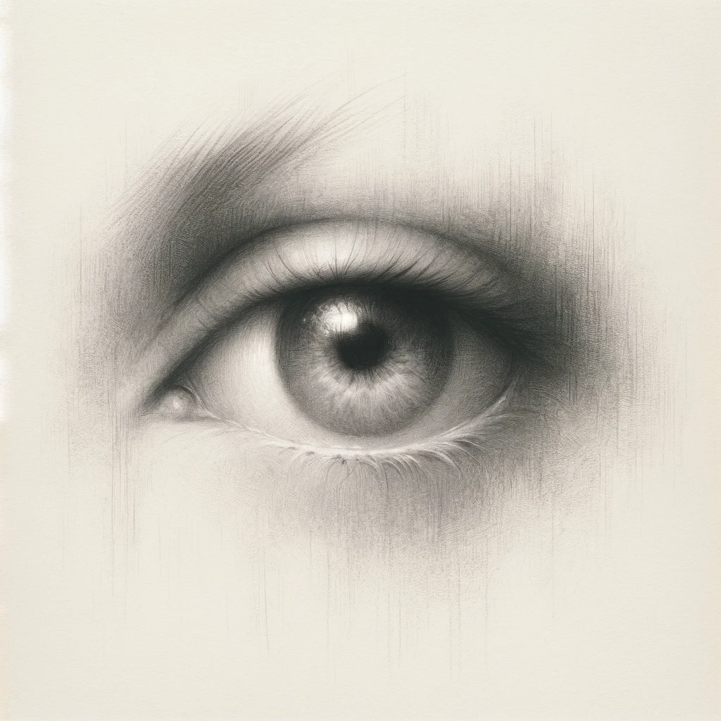 27 Cool Drawing Ideas of Eyes: From Realistic to Anime 28 impressionist eye drawing with Soft edges, pencil lines and strokes visible. Fits Impressionist style paintings.