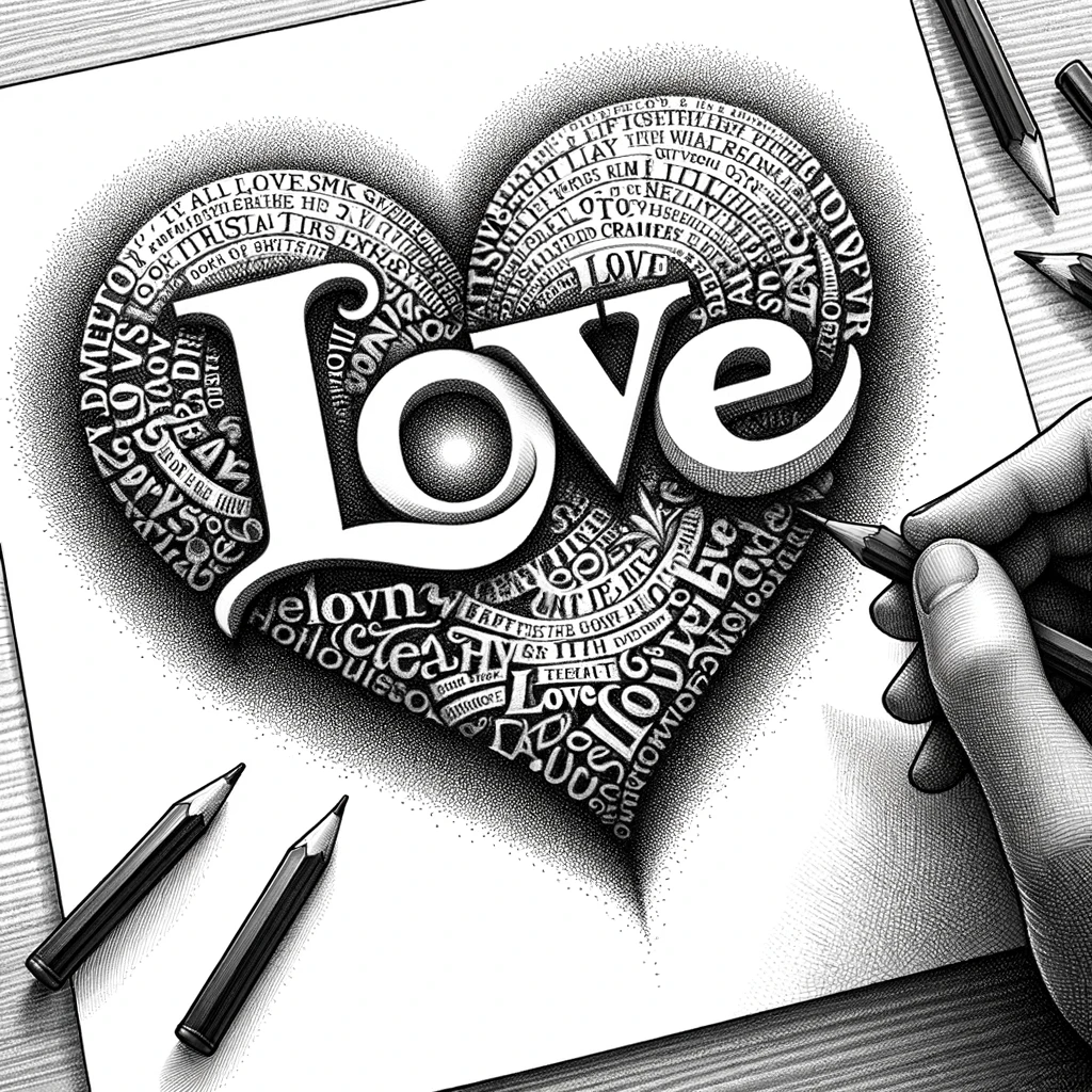 Easy Love Drawing Ideas: From Hearts to Romantic Arts 12 love letter in a heart drawing