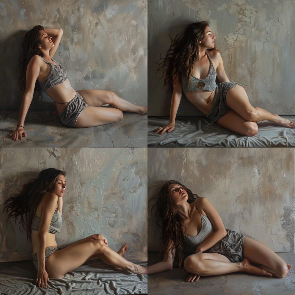 Master Figure Drawings Using Real Body Reference Poses 7 photorealistic body reference model of a woman doing lying down poses for artists