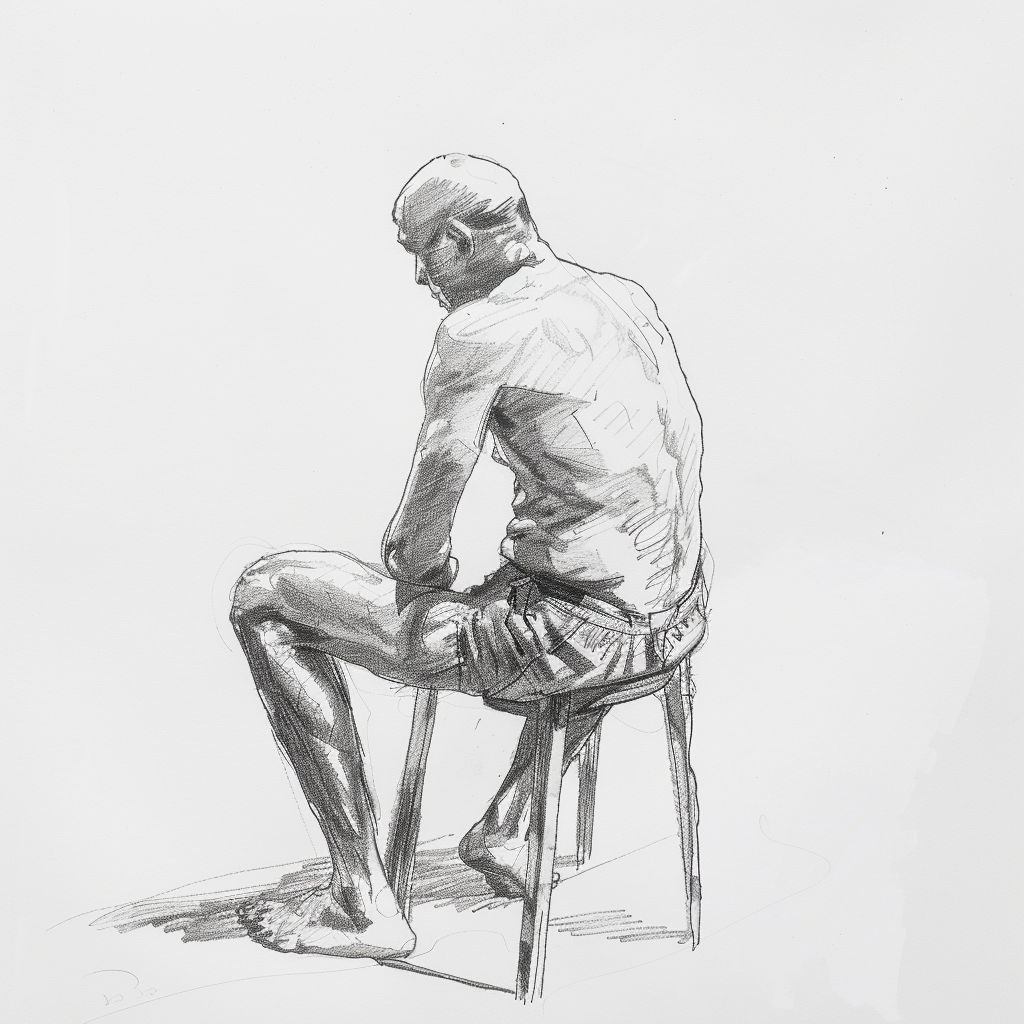 Best Life Drawing Poses: Techniques & Figure Reference Poses 8 male seated pose reference image