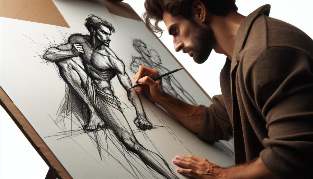 Best Life Drawing Poses: Techniques & Figure Reference Poses 19 man drawing life drawing pose