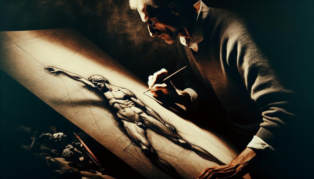Master Figure Drawings Using Real Body Reference Poses 13 man using body reference pose to make art