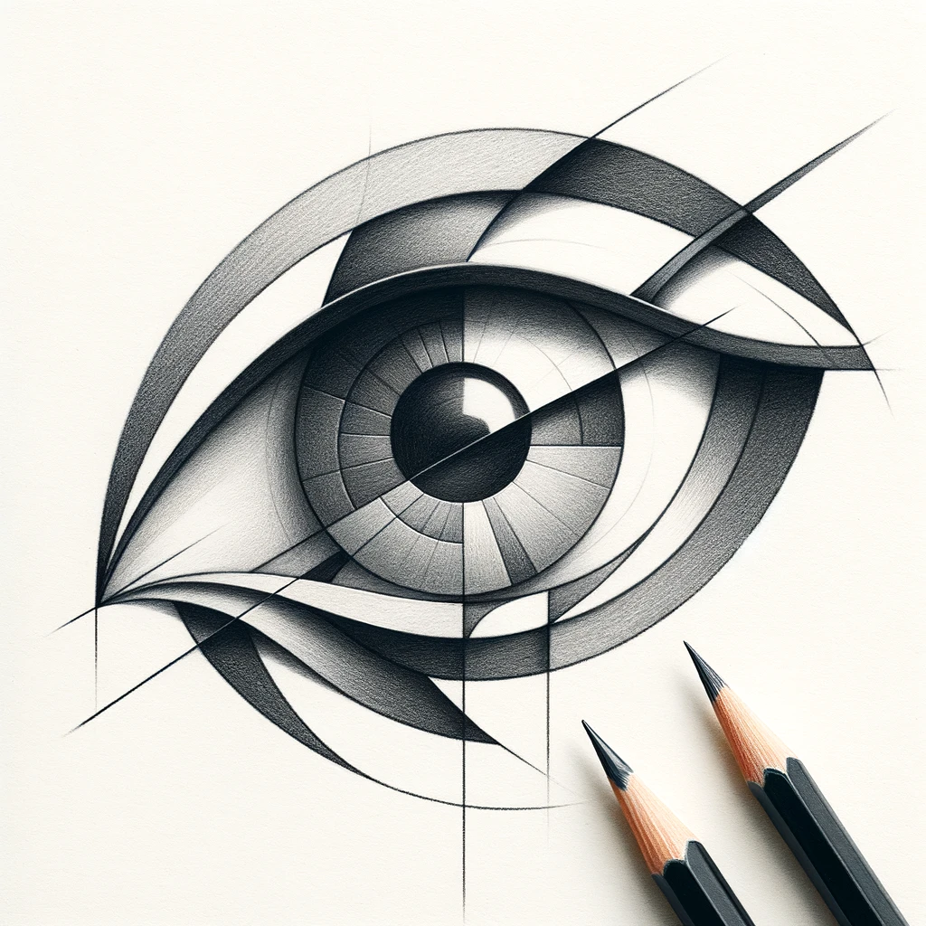 27 Cool Drawing Ideas of Eyes: From Realistic to Anime 25 abstract eye drawing with Non-literal, using shapes and colors creatively. Best for abstract art.