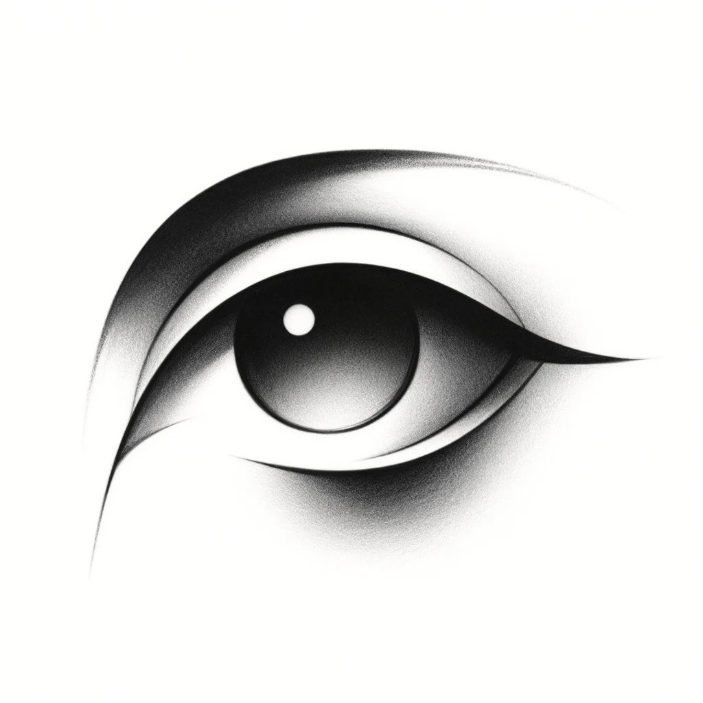 27 Cool Drawing Ideas of Eyes: From Realistic to Anime 26 minimalist eye drawing with Few lines, no details, abstract form. Works well with minimalist art.