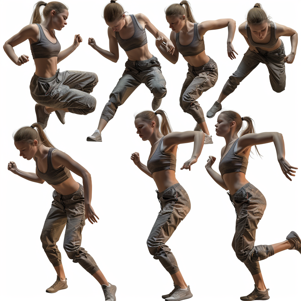 Master Figure Drawings Using Real Body Reference Poses 9 photorealistic reference poses of a woman doing action poses for artists 2
