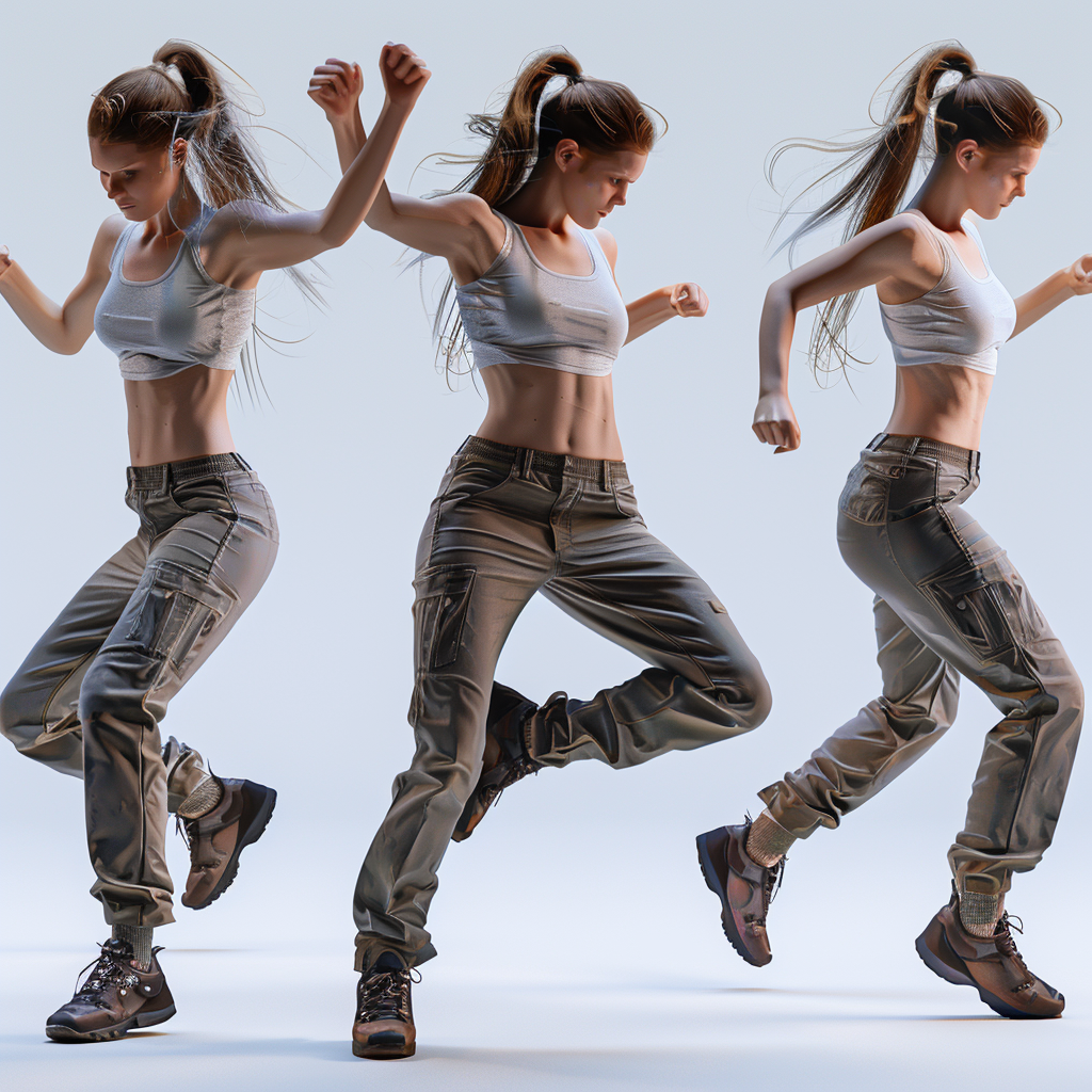 Master Figure Drawings Using Real Body Reference Poses 10 photorealistic reference poses of a woman doing action poses for artists 3