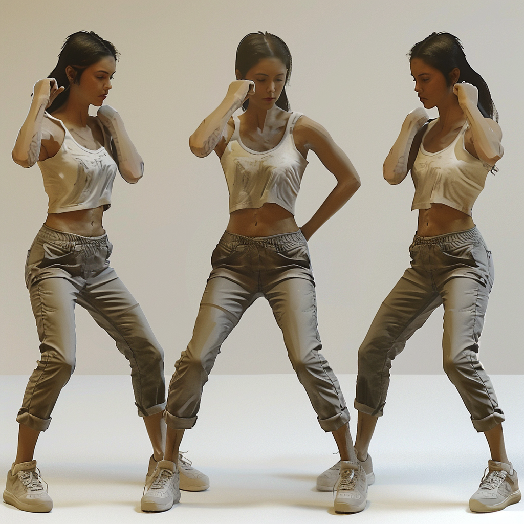 Master Figure Drawings Using Real Body Reference Poses 8 photorealistic reference poses of a woman doing action poses for artists